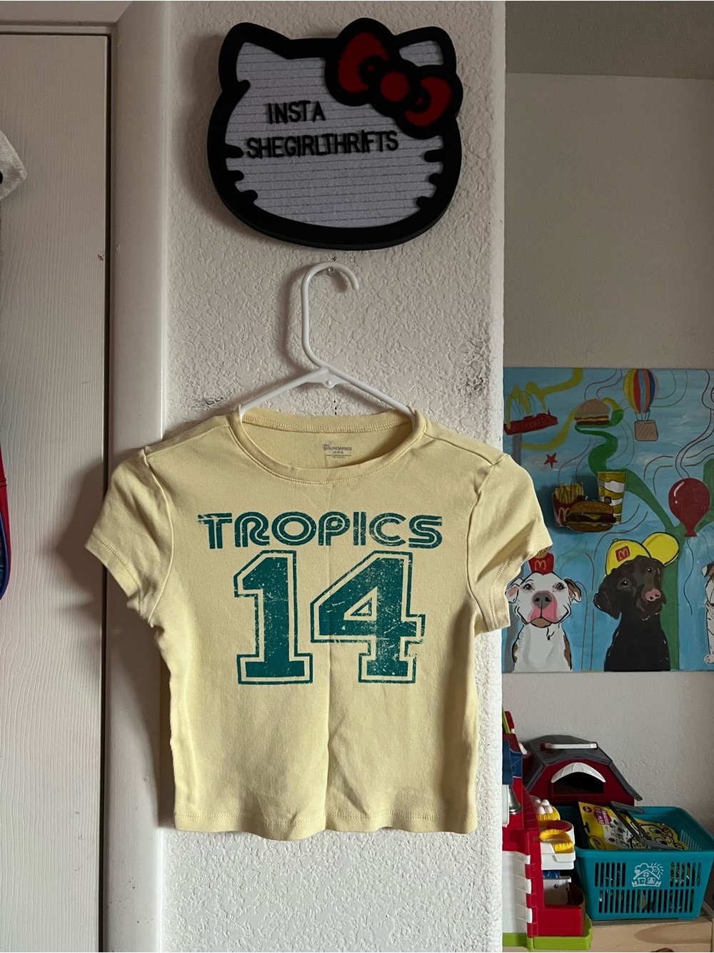 yellow cropped baby tee